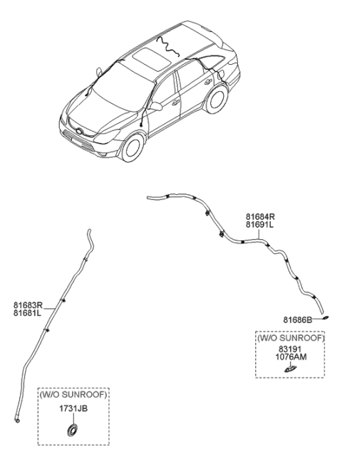 2006 Hyundai Veracruz Sunroof Diagram 2