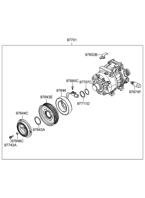 1998 Hyundai Tiburon Coil-Field Diagram for 97641-3F400