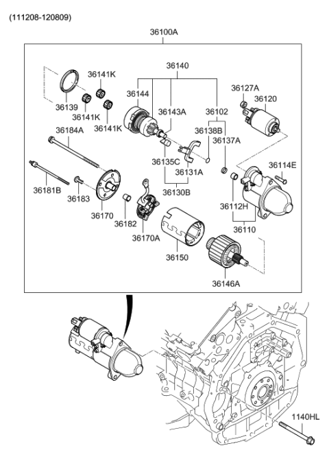 2010 Hyundai Veracruz Starter Diagram 3