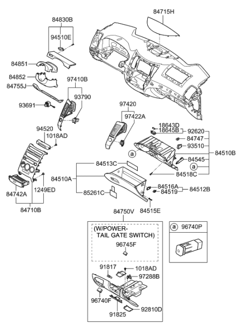 1997 Hyundai Tiburon Lamp Assembly-Foot Diagram for 97288-3L000
