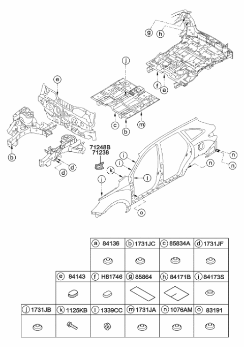 2012 Hyundai Veracruz EXTENTION Assembly-COWL Side Mounting,R Diagram for 71247-3J000