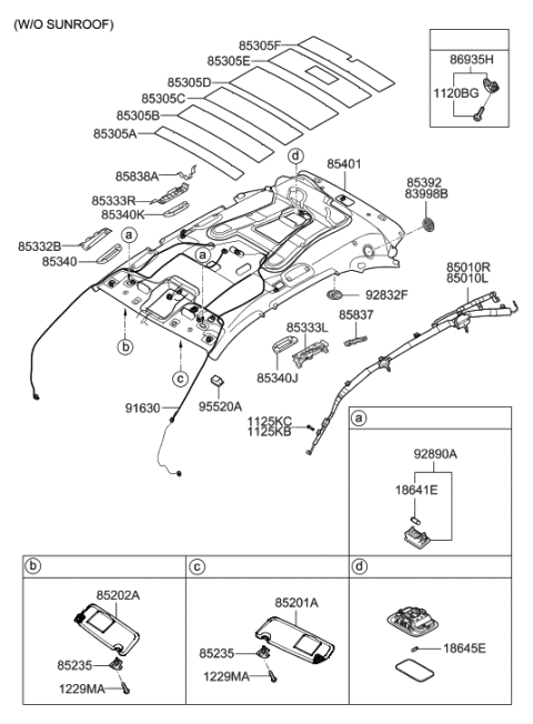 2012 Hyundai Veracruz Moulding-Grille,Upper Diagram for 85392-3J000-OR