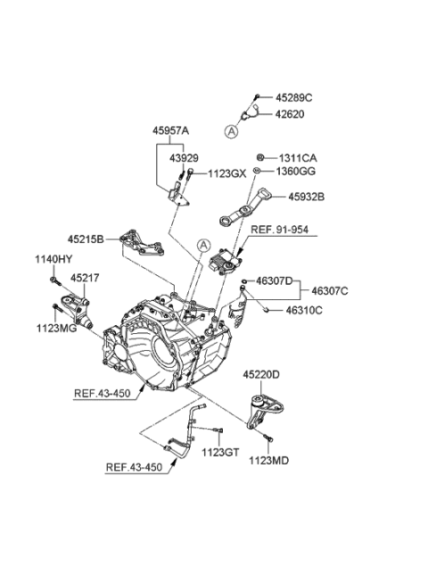 2012 Hyundai Veracruz Auto Transmission Case Diagram