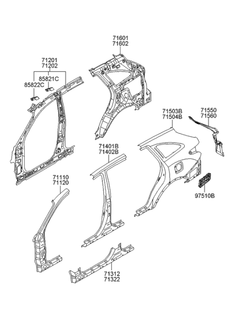 2010 Hyundai Veracruz Side Structure Diagram