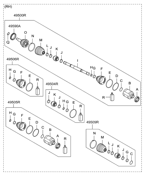 2008 Hyundai Veracruz Drive Shaft-Front Diagram 2