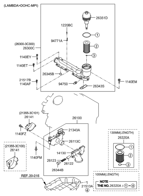 2010 Hyundai Veracruz Front Case & Oil Filter Diagram 3