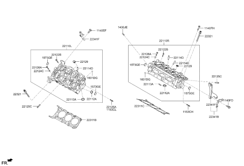 2010 Hyundai Veracruz Cylinder Head Diagram