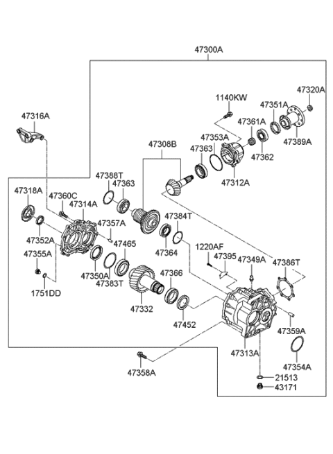 2007 Hyundai Veracruz Transfer Assy Diagram