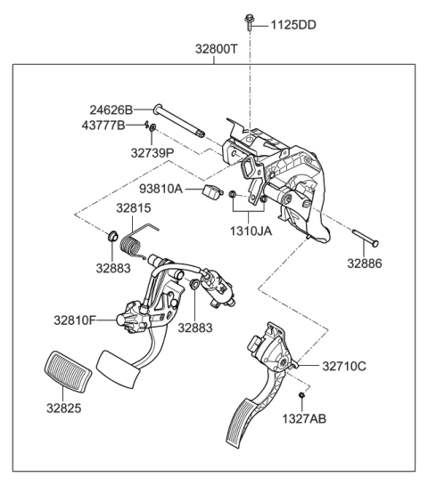 2011 Hyundai Veracruz Arm Assembly-Brake(A/T) Diagram for 32810-3J500
