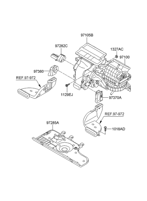 2007 Hyundai Veracruz Cover Assembly-Under Diagram for 97285-3J000-6T