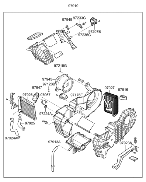 2000 Hyundai Tiburon Mode Door Actuator Motor Diagram for 97942-3J000