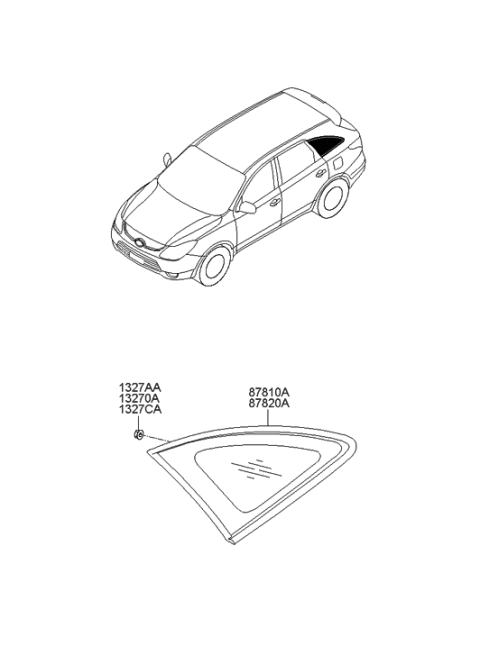 2011 Hyundai Veracruz Quarter Fixed Glass Diagram