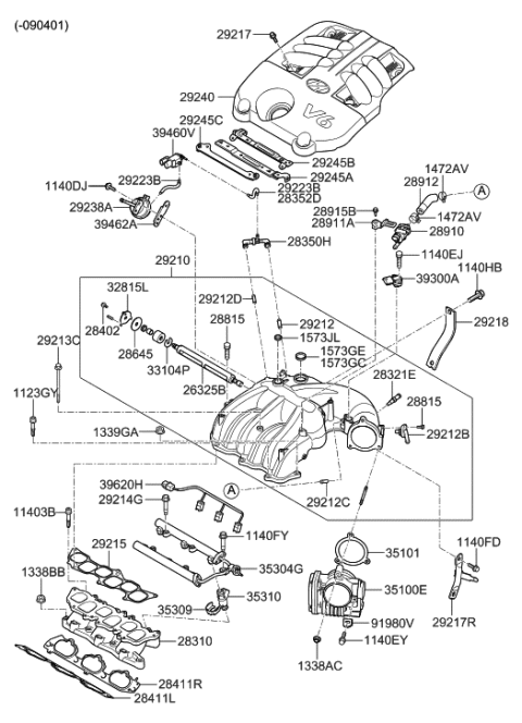 2021 Hyundai Elantra Manifold Assembly-Intake Diagram for 28310-3C300