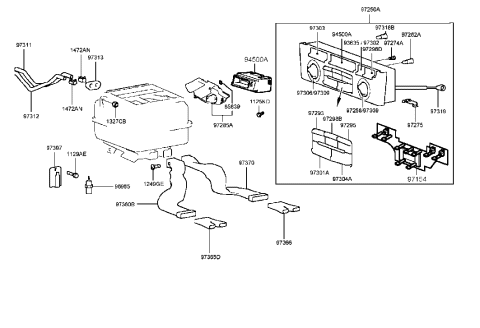 1990 Hyundai Excel Hose-Heater Coolant Inlet Diagram for 97321-38300