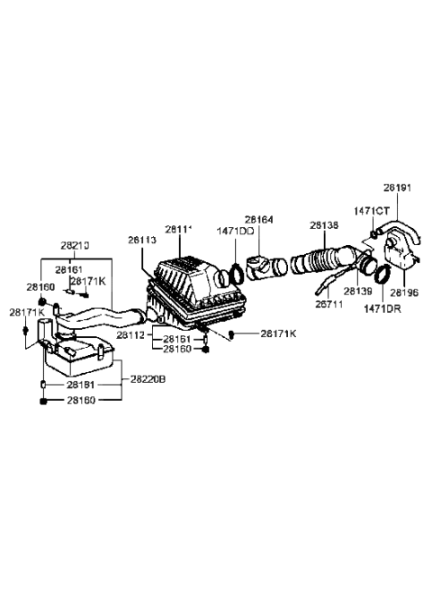 2001 Hyundai Sonata Old Body Style Air Cleaner(I4) Diagram 1
