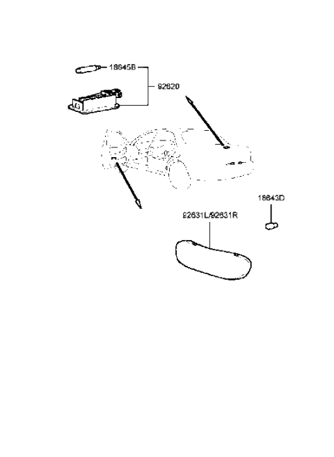 1998 Hyundai Sonata New Body Style License Plate & Interior Lamp Diagram