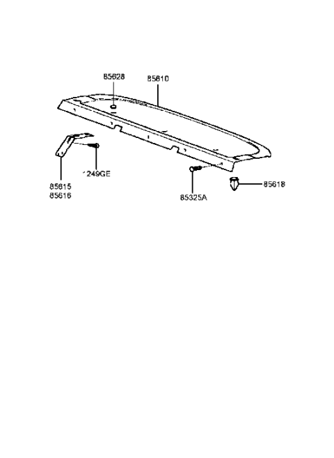 1998 Hyundai Sonata Trim Assembly-Package Tray Diagram for 85610-38500-SR