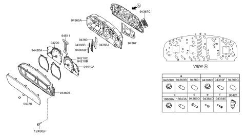 2000 Hyundai Sonata Plate-Light Conductor Diagram for 94366-38110