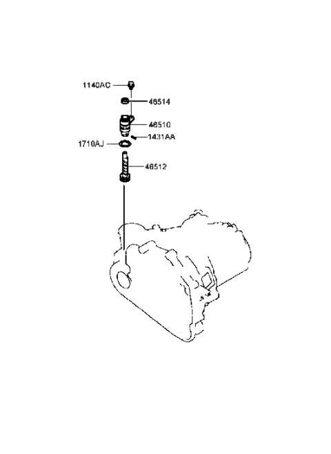 1998 Hyundai Sonata New Body Style Speedometer Driven Gear (MTA) Diagram