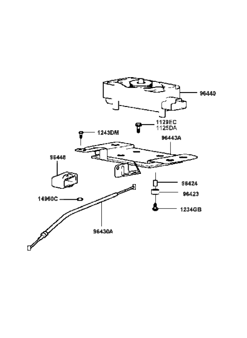 1993 Hyundai Excel Actuator Assembly-Cruise Control Diagram for 96440-38200