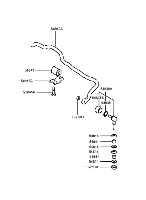 1991 Hyundai Excel Bush-Stabilizer Bar Diagram for 54813-38101