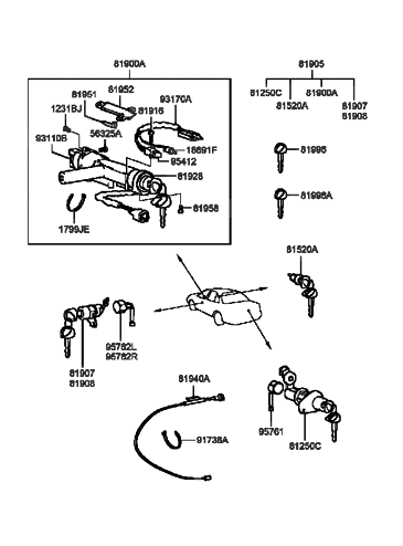 1991 Hyundai Excel Screw Diagram for 81958-24010