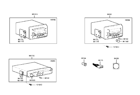 1998 Hyundai Sonata Head Module-Audio Diagram for 96185-38010