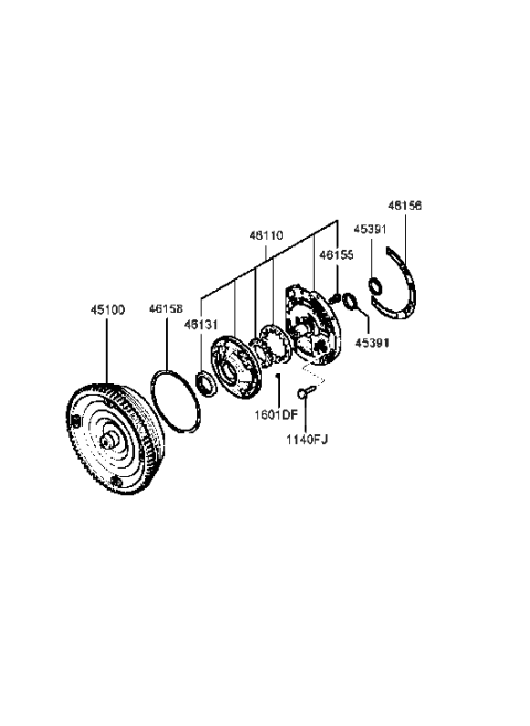 2001 Hyundai Sonata Converter Assembly-Torque Diagram for 45100-39000