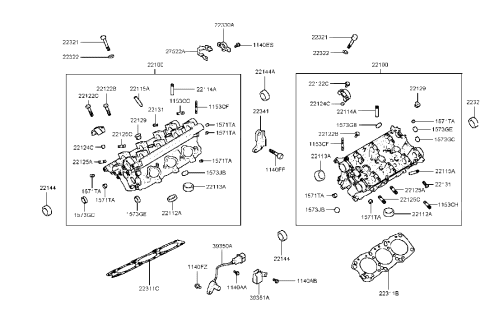 2001 Hyundai Sonata Old Body Style Cylinder Head (I4) Diagram 2