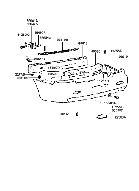 2001 Hyundai Sonata Band-Bumper Diagram for 86694-29000