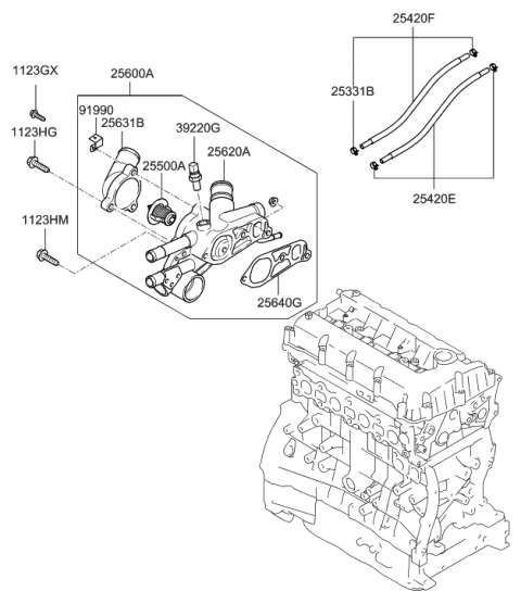 2005 Hyundai Sonata Clamp-Hose Diagram for 25331-38008