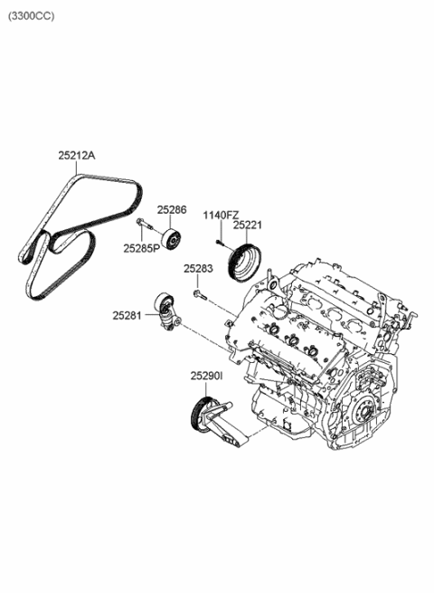 2005 Hyundai Sonata New Body Style (US) Coolant Pump Diagram 2