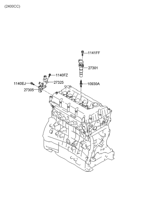 2005 Hyundai Sonata New Body Style (US) Spark Plug & Cable Diagram 1