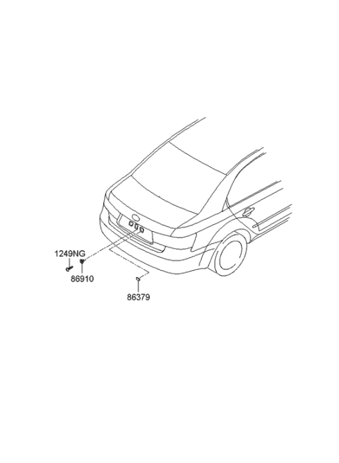 2005 Hyundai Sonata Back Panel Garnish Diagram
