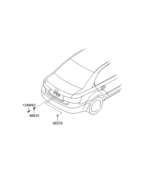 2005 Hyundai Sonata New Body Style (US) Back Panel Garnish Diagram