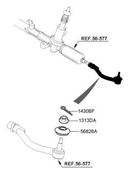 2005 Hyundai Sonata New Body Style (US) Steering Linkage Diagram