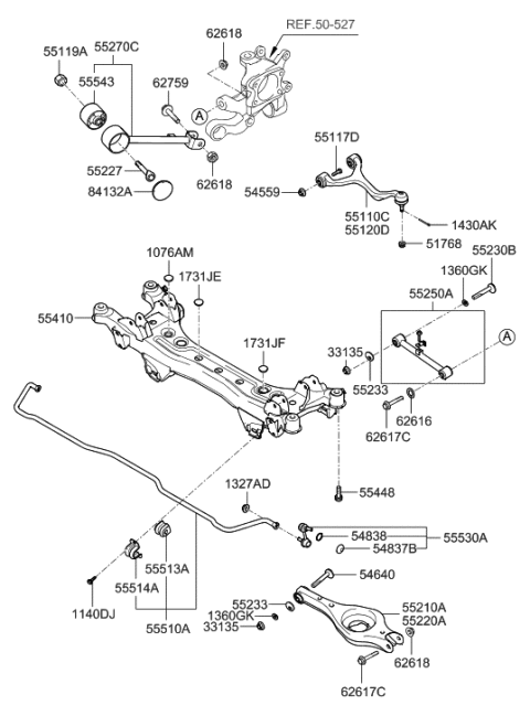 2005 Hyundai Sonata New Body Style (US) Rear Suspension Control Arm Diagram