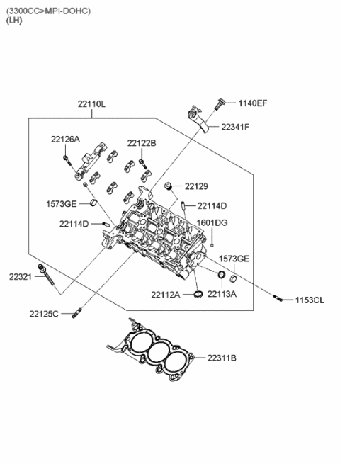 2005 Hyundai Sonata New Body Style (US) Cylinder Head Diagram 2