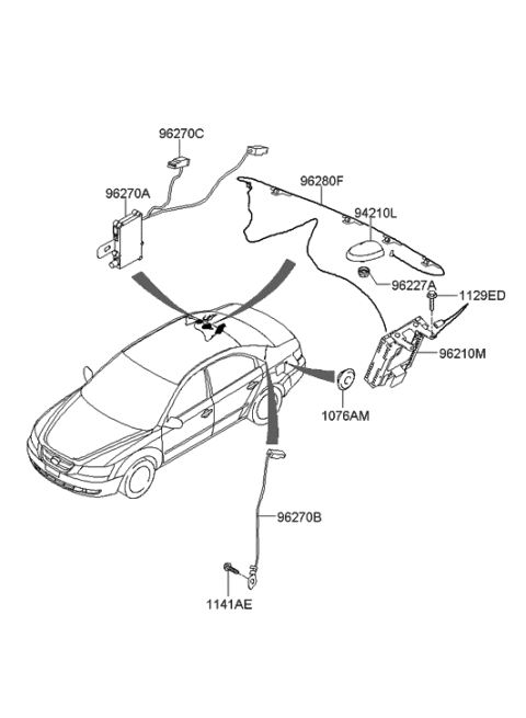 2005 Hyundai Sonata Feeder Cable-Antenna Diagram for 96220-0A101