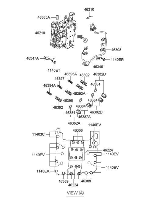 2005 Hyundai Sonata New Body Style (US) Transmission Valve Body Diagram 1