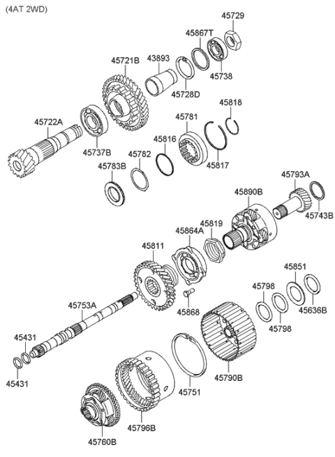 2005 Hyundai Sonata New Body Style (US) Transaxle Gear - Auto Diagram 1