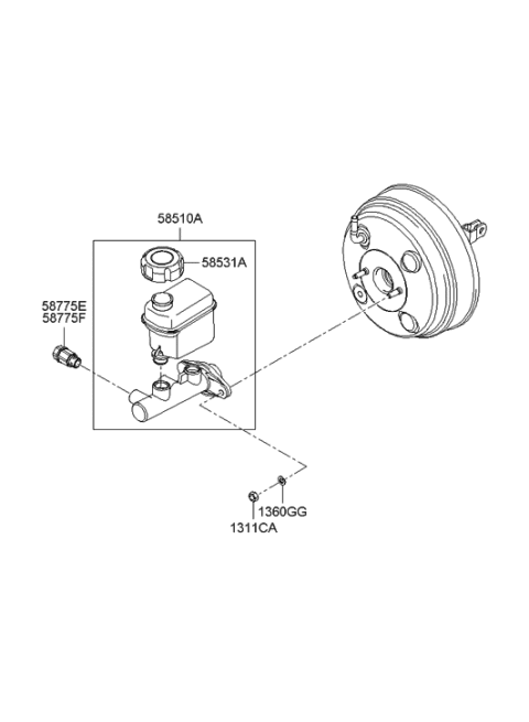 2005 Hyundai Sonata New Body Style (US) Brake Master Cylinder Diagram