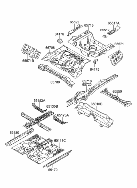 2005 Hyundai Sonata New Body Style (US) Floor Panel Diagram