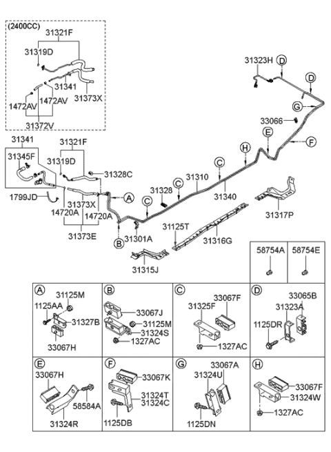 2005 Hyundai Sonata New Body Style (US) Fuel Line Diagram