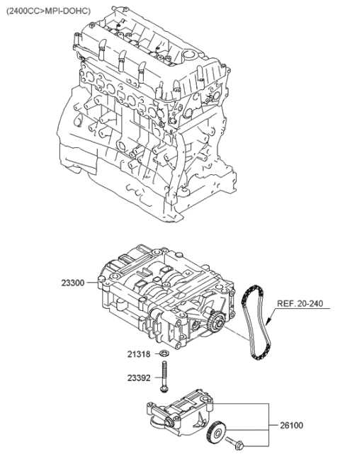 2005 Hyundai Sonata New Body Style (US) Front Case Diagram 1