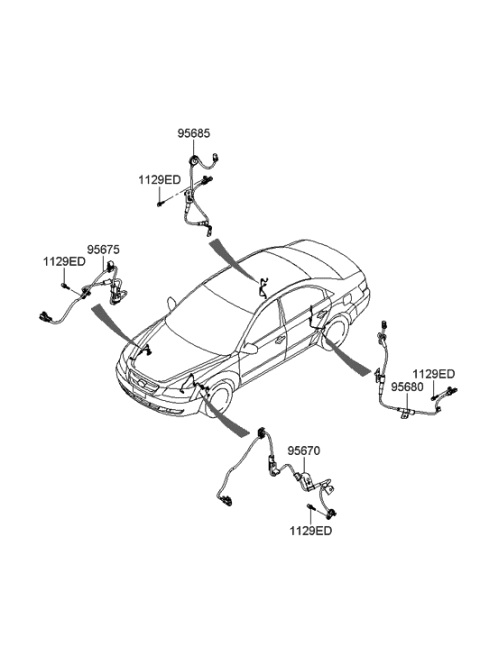 2005 Hyundai Sonata New Body Style (US) ABS Sensor Diagram