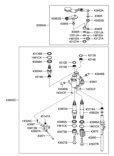 2005 Hyundai Sonata New Body Style (US) Gear Shift Control (MTM) Diagram 2