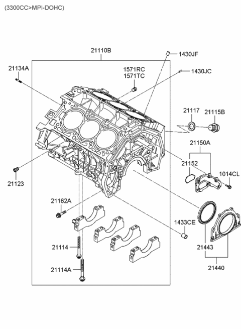 2005 Hyundai Sonata New Body Style (US) Cylinder Block Diagram 2