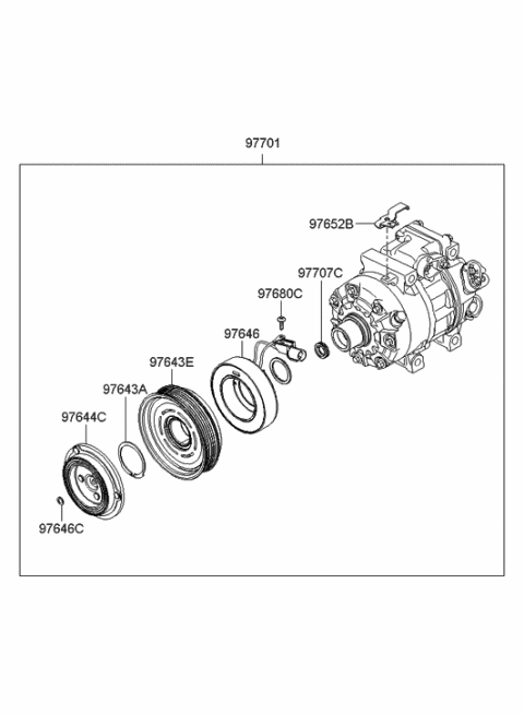2005 Hyundai Sonata New Body Style (US) A/C System-Compressor Diagram