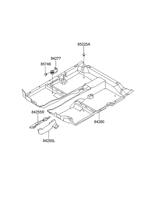 2005 Hyundai Sonata New Body Style (US) Floor Covering Diagram